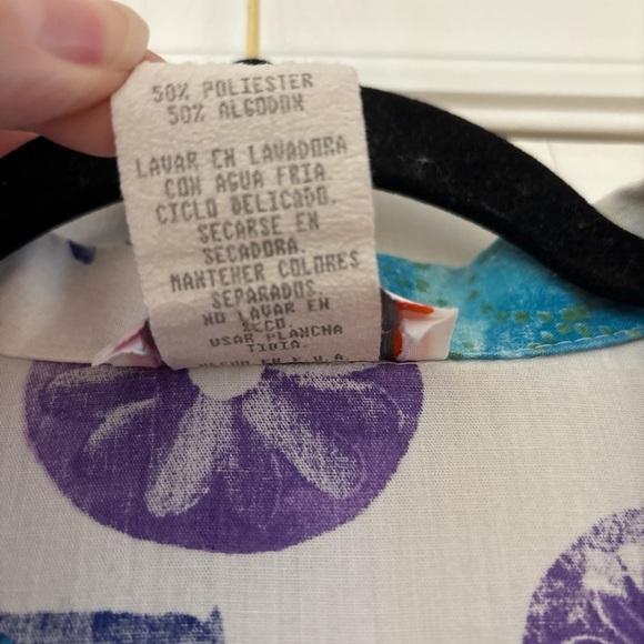 Vintage Act III Made in USA Button Up Cuffed Floral Seashell Shirt Size XL‎ 16 - Picture 5 of 9